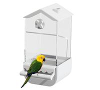 Automatic Bird Feeder Cage, Parrot Food Dispenser, Splash-Proof Lovebird Food Container, Feeding Supplies for Cockatiel, Parakeet, Small Pet Birds, White, Green, Yellow
