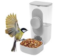 Automatic Bird Feeder Cage, Transparent Food Dispenser, 4.25x6.3x8.86 inches, Large Capacity Seed Holder, Parrot and Parakeet Cage Accessory for Easy Feeding