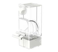 Automatic Bird Feeder - Clear Parakeet Feeding | Splash-Proof Lovebirds Feeder | 7.7x6.8x19cm Acrylic 200g With Chaff Separator Large Capacity For Macaw Conure Pet Parents Animal Lovers Trainers Zoo A