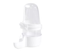 Automatic Bird Feeder Dispenser, Clear Parrot Food and Water Container, Feeding System Cage Use, Easy-Fill Design, Ideal for Budgies Cockatiels Lovebirds Canaries Pet Birds Indoor Use, White