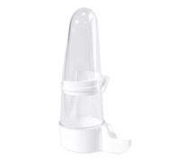 Automatic Bird Feeder Dispenser, Clear Parrot Food and Water Container, Feeding System Cage Use, Easy-Fill Design, Ideal for Budgies Cockatiels Lovebirds Canaries Pet Birds Indoor Use, White