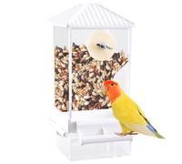 Automatic Bird Feeder, Food Container Dispenser for Cage, Anti-Spill Outdoor Feeders, Removable Tray, Large Capacity, Ideal for Window Viewing and Birdwatching, 4.33x3.54x7.09 in