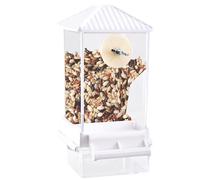 Automatic Bird Feeder, Food Container Dispenser for Cage, House Window Anti-Spill Bird Feeder, Large Capacity with Removable Tray for Outdoor Viewing