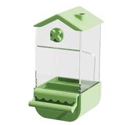 Automatic Bird Feeder, Parrot Food Dispenser, 7.48 inches Splash Proof Container with Easy Refill Design, Transparent Anti Spill Reservoir for Lovebird, Cockatiel and Parakeet