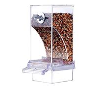 Automatic Bird Feeder, Parrot Food Dispenser, Bird Cage Accessory, Parakeet Feeder, No- Bird Feeder, Effortless Feeding Solution, Transparent Design for Parakeets Cockatiel