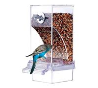 Automatic Bird Feeder, Parrot Parakeet Food Dispenser, 3.54x3.03x7.28 inches Convenient Compact Bird Cage Feeder, Sturdy Accessory for Cockatiels, Finches and Small Pet