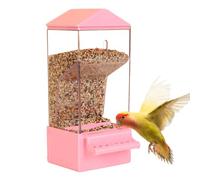 Automatic Bird Feeder, Smart Clear Parakeet Feeder Dispenser, ABS Large Capacity Food Container, Anti-Spill Cage Accessories for Backyard Birds, Cockatiels, Finches, and Squirrels, 21x9x7.5cm