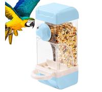 Automatic Bird Feeder with Perch & Husk Separation | No- Anti-Splash Cage Dispenser | ABS Metal Polystyrene Small Pet Food Station | Canary Cockatiel Finch Accessory