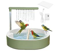 Automatic Bird Shower Bath for Cage, USB Rechargeable Budgie Bath Tub with Adjustable Water Flow, Circulating Water Parrot Bath Fountain for Cockatiel, Conure and Small Birds (1PC)