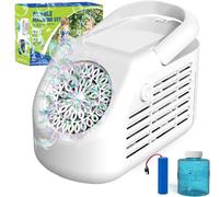 Automatic Bubble Machine,Portable Electric Bubble Blower for Kids 42 Holes with 20000+ Bubbles/Rechargeable Battery/Bubble Solution for Party Wedding Outdoor (White)