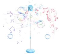 Automatic Bubble Machine, Standing Bubble Maker with Light & Music, Adjustable Height Funny Streetlight Bubble Blower, for Outdoor Party, Wedding, Birthday, Garden, Yard (Blue)