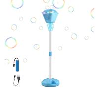 Automatic Bubble Machine with Light and Music for Kids, Height Adjustable Standing Bubble Maker Torch Garden Lamp for Backyard Garden Holiday Party Park