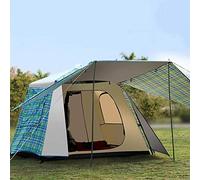 Automatic Camping Camping Tent, with Porch, Waterproof Tent, 2-Door and 2-Pane Double Layer Tent for Garden Fishing Beach