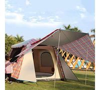 Automatic Camping Camping Tent, with Porch, Waterproof Tent, 2-Door and 2-Pane Double Layer Tent for Garden Fishing Beach