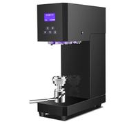 Automatic Can Sealing Machine Electric Cup Sealer 180W 220V，LCD Display & Counter，5.5cm Dia Height Adjustable，Fruit Juice Beer Milk Tea Coffee Tin Capping(Black,110V)