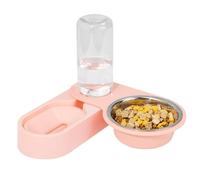 Automatic Cat Feeder and Water Dispense, Rotatable 2 in 1 Pet Bowl, Non Slip Stainless Steel Feeder for Cats, Dogs, and Bunnies, Portable Automatic Feeding Solution for Pets