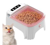 Automatic Cat Feeder, Efficient Pet Feeder, Electronic Pets Bowl, Automatic Pets Food Dispenser with Sensor and Timer, 23x17x11.5cm Timed Pet Feeders for Cats, Gray and Pink