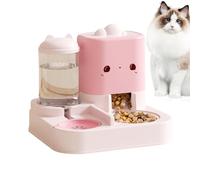 Automatic Cat Feeder, Large-Capacity Pet Food, Water Dispenser, Size About 29x26x23cm -Fed Food Dispenser for Cats, Dogs, Puppies and Small Animals Color Yellow, Pink