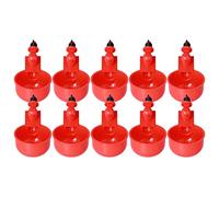 Automatic Chicken Waterer | Hanging Water Cups for Quail/Dove/Duck | Pet Birds Drinking Bowl | Strong Plastic, No Leak Design | 10 - Pack with Screws