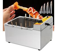 伟 祥 Automatic Corn Dog Fryer, 12L Commercial Cheese Hot Dog Fryer with 8 Detachable Hooks, Large Capacity Cheese Hot Dog Sticks Maker Machine, Adjustable Temperature Cheese Hot Dog Stick Maker