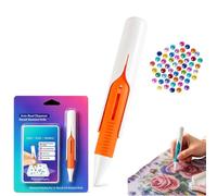 Automatic Diamond Painting Bead Dispenser,Diamond Art Tools Pen No Wax Needed,Comfortable Grip Design,Speed Paint,Diamonds Art Accessories Kit for DIY Crafts for Adults,For 2.8mm Round Drills，Orange