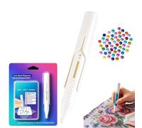 Automatic Diamond Painting Bead Dispenser,Diamond Art Tools Pen No Wax Needed,Comfortable Grip Design,Speed Paint,Diamonds Art Accessories Kit for DIY Crafts for Adults,For 2.8mm Round Drills，White