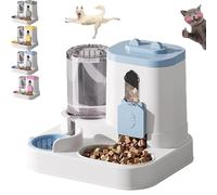 Automatic Dog Cat Feeder and Water Dispenser Water Drinker, 2 in 1 Automatic Cat Feeder, Cats Feeders and Waters Dispenser, for Small Medium Dog Cats (Blue)