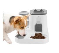 Automatic Dog Feeder, 2 in 1 Pet Dispenser, Large Food Station, Cat Treat Feeding Bowl, Indoor Supply for Kitten Small Medium Dogs and Household Animal Mealtime Routine, 10.63x9.06x10.63 inches