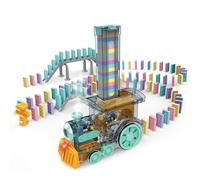 Automatic Domino Train - Interactive Stem Domino Builder Toy, Toddler Domino Game | Fun Domino Train Machine avec musique et lumières, Playset Early Learning Playset for Kids Boys Girls 3+, Activité