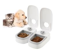 Automatic Feeder, Pet Food Bowl for Cats, Dogs with Timer, for Dry or Semi-Wet Food, minuterie 48 heures (boîte double)