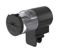 Automatic Fish Feeder, 100 ml Programmable Food Dispenser, Timed Feeding Machine with Portion Control, Battery Operated Auto 1 Unit Black, for Vacation, Travel, Hotel Home Aquariums, 6,69 x 3,94 x