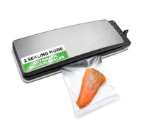 Automatic Food Vacuum Sealer System - 110W Sealed Meat Packing Sealing Preservation Sous Vide Machine w/ 2 Seal Modes, Saver Vac Roll Bags, Vacuum Air Hose - NutriChef PKVS35STS (Stainless Steel)