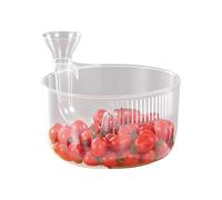 Automatic Fruit Strainer - PP 25,5 x 15 cm | Portable Fruit Cleaner With Strainer Basket | Kitchen Produce Washing Container Berry Washer And Vegetable Rinser For Sink Cooking Barbecue