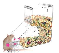 Automatic Hamster Feeder - Clear Food Storage Container, Acrylic Material, Wide Mouth Recharge Opening, Stable Mounting Design | Small Pets, Gerbil, Rabbit, Cage Feeding Solution