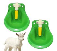 Automatic Livestock Water Bowl, Drinking Feeder, 7.68 inches 600ml Large Capacity Horse Goat Sheep Drinker with Valve, Farm Feeding Equipment for Stables, Barns, Green