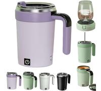 Automatic Magnetic Stirring Coffee Mug, 2025 Upgraded Detachable Base Self-Stirring Mug, Auto Stirring Mugs with Lid Handle, Smart Mixing Cup, for Coffee, Hot Chocolate, Milk, Tea & Protein Shakes