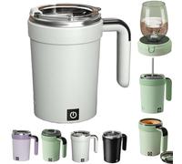 Automatic Magnetic Stirring Coffee Mug, 2025 Upgraded Detachable Base Self-Stirring Mug, Auto Stirring Mugs with Lid Handle, Smart Mixing Cup, for Coffee, Hot Chocolate, Milk, Tea & Protein Shakes