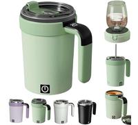 Automatic Magnetic Stirring Coffee Mug, 2025 Upgraded Detachable Base Self-Stirring Mug, Auto Stirring Mugs with Lid Handle, Smart Mixing Cup, for Coffee, Hot Chocolate, Milk, Tea & Protein Shakes