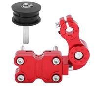 Automatic Motorcycle Chain Tensioner Adjuster, Aluminum Alloy + Rubber Roller for ATV Off - Road Dirt Bike, Direct Replacement for Square Tube Rear Fork 5x3.5cm (Rouge)