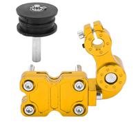 Automatic Motorcycle Chain Tensioner Adjuster, Aluminum Alloy + Rubber Roller for ATV Off - Road Dirt Bike, Direct Replacement for Square Tube Rear Fork 5x3.5cm (Jaune)
