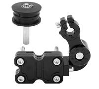Automatic Motorcycle Chain Tensioner Adjuster, Aluminum Alloy + Rubber Roller for ATV Off - Road Dirt Bike, Direct Replacement for Square Tube Rear Fork 5x3.5cm (Noire)