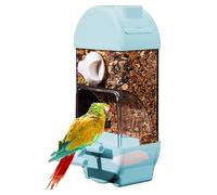 Automatic Parrot Feeder for Cages - Spill Proof & Waste Food Dispenser | 800g High Capacity Transparent Seed Station | 15-Day Semi-Enclosed Feeder for Parakeets & Finches