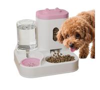 Automatic Pet Feeder and Waterer - 2-in-1 Food Dispenser, Self-Leveling Water Station, Clear Reservoir for Dry Kibble, Non-Slip Pet Feeding Set | for Cats & Small Dogs