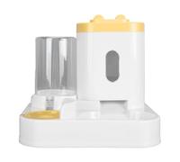 Automatic Pet Food & Water Container 2 in 1 | 2L Food + 1L Water Large Capacity | Detachable Cat Feeder/Dog Waterer | Safe PP Material, Visual Window Design (Yellow)