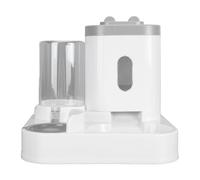 Automatic Pet Food & Water Container 2 in 1 | 2L Food + 1L Water Large Capacity | Detachable Cat Feeder/Dog Waterer | Safe PP Material, Visual Window Design (Grey)