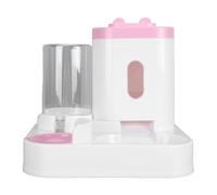 Automatic Pet Food & Water Container 2 in 1 | 2L Food + 1L Water Large Capacity | Detachable Cat Feeder/Dog Waterer | Safe PP Material, Visual Window Design (Pink)