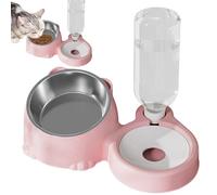 Automatic Pet Water Dispenser with Food Bowl - 2.5L Large Capacity Stainless Steel Dog & Cat Bowl Set | Detachable Anti-Spill Design for Easy Cleaning, for Kittens, Puppies & Multiple Pets