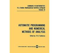 Automatic Programming And Numerical Methods Of Analysis