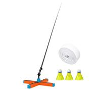 Automatic Rebound Badminton Trainer - Height Adjustable Solo Badminton | Retractable Fiberglass Rod And 3 Shuttlecocks, Portable Self Training Equipment For Indoor Outdoor Practice | Family Sports