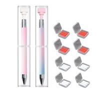 Automatic Refill Wax Pen,Diamond Art Refillable Wax Pen,Rotating Glue Point Drillpen For Nail Art,Quickly Pick Up Beads Gems Diy Art Craft Painting(2Pcs+24 Wax Refills)